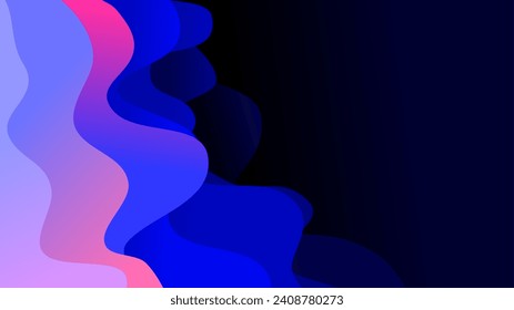 Twilight glow overlay repeating blue waves reef abstract copy space background