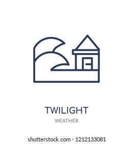 twilight icon. twilight linear symbol design from Weather collection. Simple outline element vector illustration on white background.