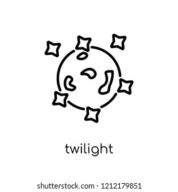 twilight icon from Weather collection., editable outline stroke vector illustration