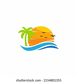 twilight logo and sea waves