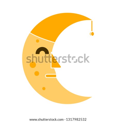 twilight moonlight illustration isolated - Vector crescent 