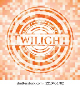 Twilight orange mosaic emblem