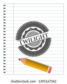 Twilight with pencil strokes. Vector Illustration. Detailed.