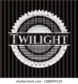 Twilight silver shiny badge. Vector Illustration. Mosaic.