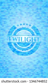 Twilight sky blue mosaic emblem