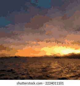 twilight sky seen from the beach
