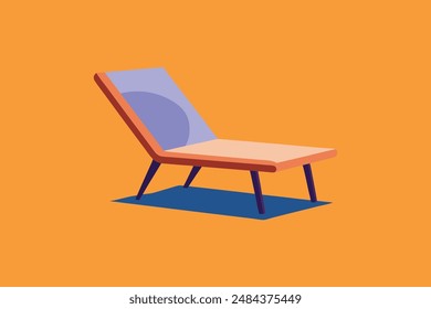  Twilight terrace lounge chair vector image illustration