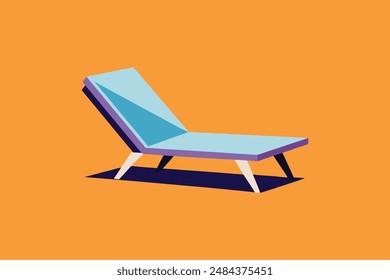  Twilight terrace lounge chair vector image illustration