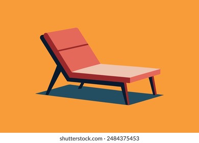  Twilight terrace lounge chair vector image illustration