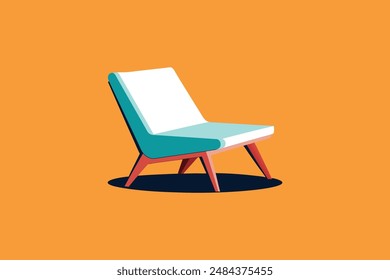  Twilight terrace lounge chair vector image illustration