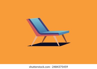  Twilight terrace lounge chair vector image illustration