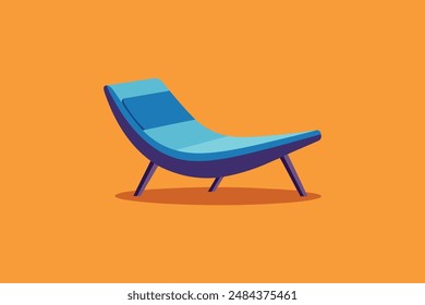  Twilight terrace lounge chair vector image illustration