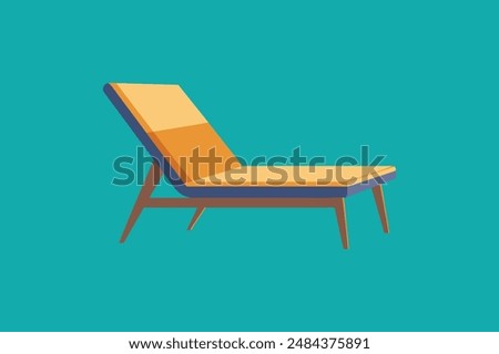 Twilight terrace lounge chair vector image illustration