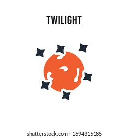 twilight vector icon on white background. Red and black colored twilight icon. Simple element illustration sign symbol EPS