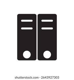 Twin archives folder icon. Minimalist archive binder icon, ideal for file storage graphics.
