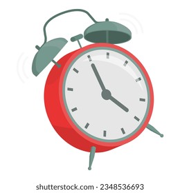 Twin bell alarm clock ringing, isolated icon