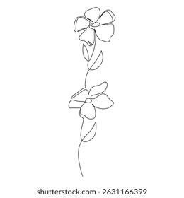 Twin bloom floral design in continuous line art. Great for modern home decor, tattoo templates, or minimalist aesthetic lovers.