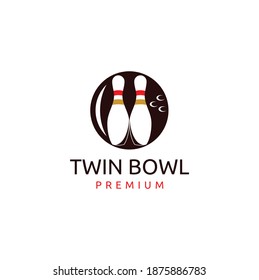 Twin Bowling Vector Design Illustration Isolated on White Background
