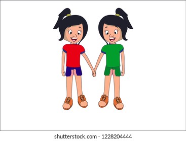 twin brothers vector, twin sisters, similar twins


