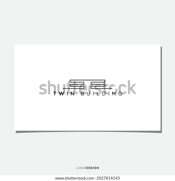 Twin Building Logo Design Vector Stock Vector (Royalty Free) 2027814143 ...