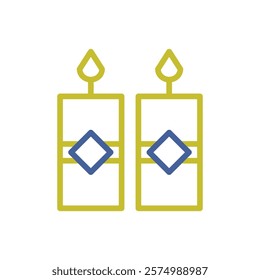 Twin Candles with Geometric Details