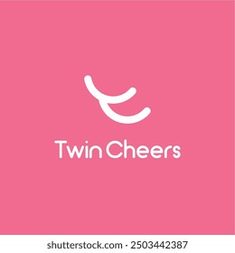 Twin Cheers logo design ideas business name editable vector template  royalty free image