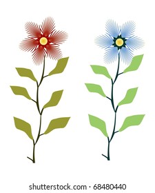 Twin colorful flowers