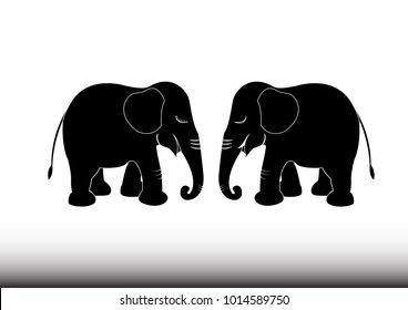 Twin cute elephant.
