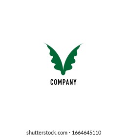 Twin decorative leaf illustration. Nature logo concept isolate on white background. Save the earth, save aour planet logo design template