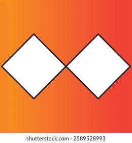 Twin diamonds float in perfect balance, framed by a fiery gradient. A bold fusion of symmetry and simplicity, evoking elegance, precision, and modern minimalism