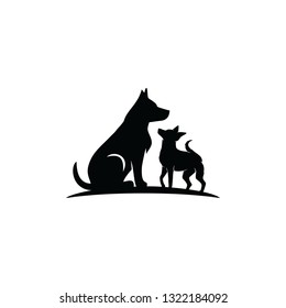 twin dogs vector logo