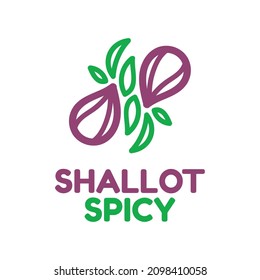twin double shallot spicy onion nature logo concept design illustration