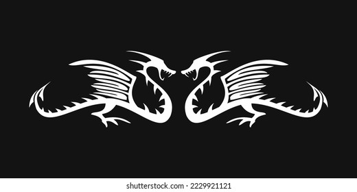 los tatuajes de dragón gemelo son adecuados tanto para hombres como para mujeres, y pueden utilizarse como diseños de camisetas