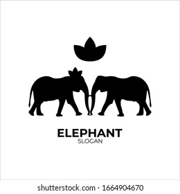 Twin Elephant logo, Elephant Vector Illustrstion