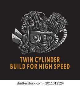 ilustración de doble vector de motocicleta