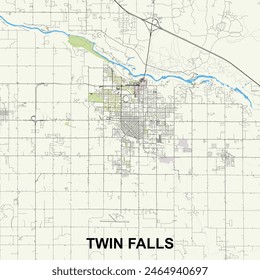 Twin falls, Idaho, United States map poster art