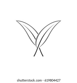 Twin feather logo template