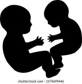  twin fetuses isolated on white background.vector design 