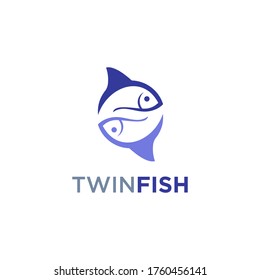 Twin Fish Logo Stock Design Stock Vector