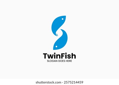 Twin Fish Logo. Vector Illustration