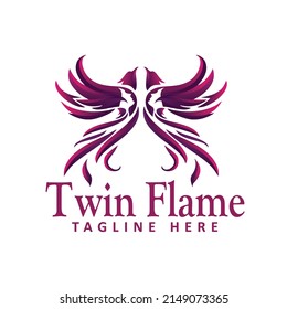 Twin Flame Fire Vector Logo