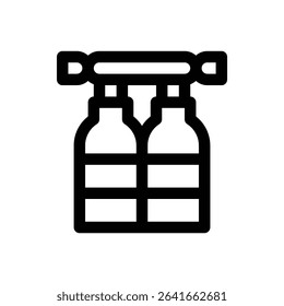 Twin gas tanks. Editable stroke vector icon.