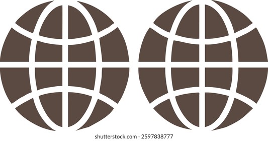Twin Globe Icons Vector Design
