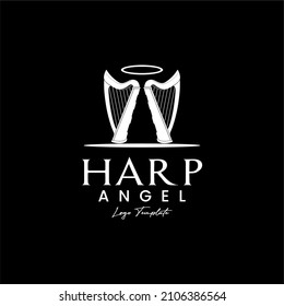 Twin Harp Angel Logo Design Inspiration
