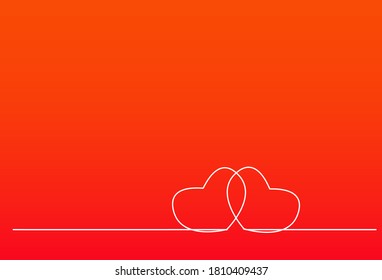 twin hearts lined space background