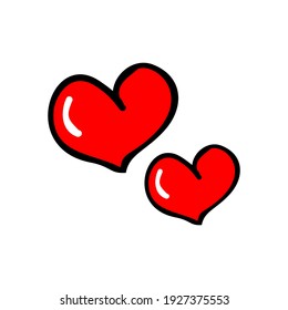 Twin Hearts Streetwear Design Red V2 Color Commercial Use