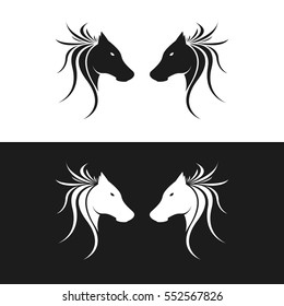 Twin Horse Logo. Isolated.