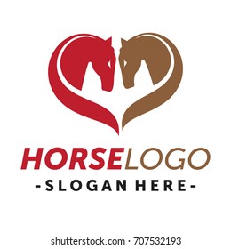 Twin Horse Logo Vector
