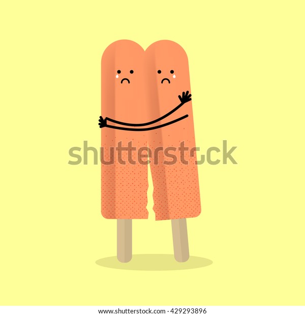Twin ice cream bars hug and cry because they do\
not want to seperate