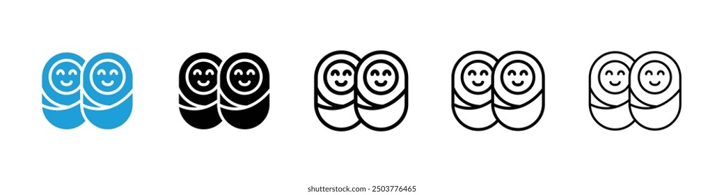 Twin icon in black and blue colors
